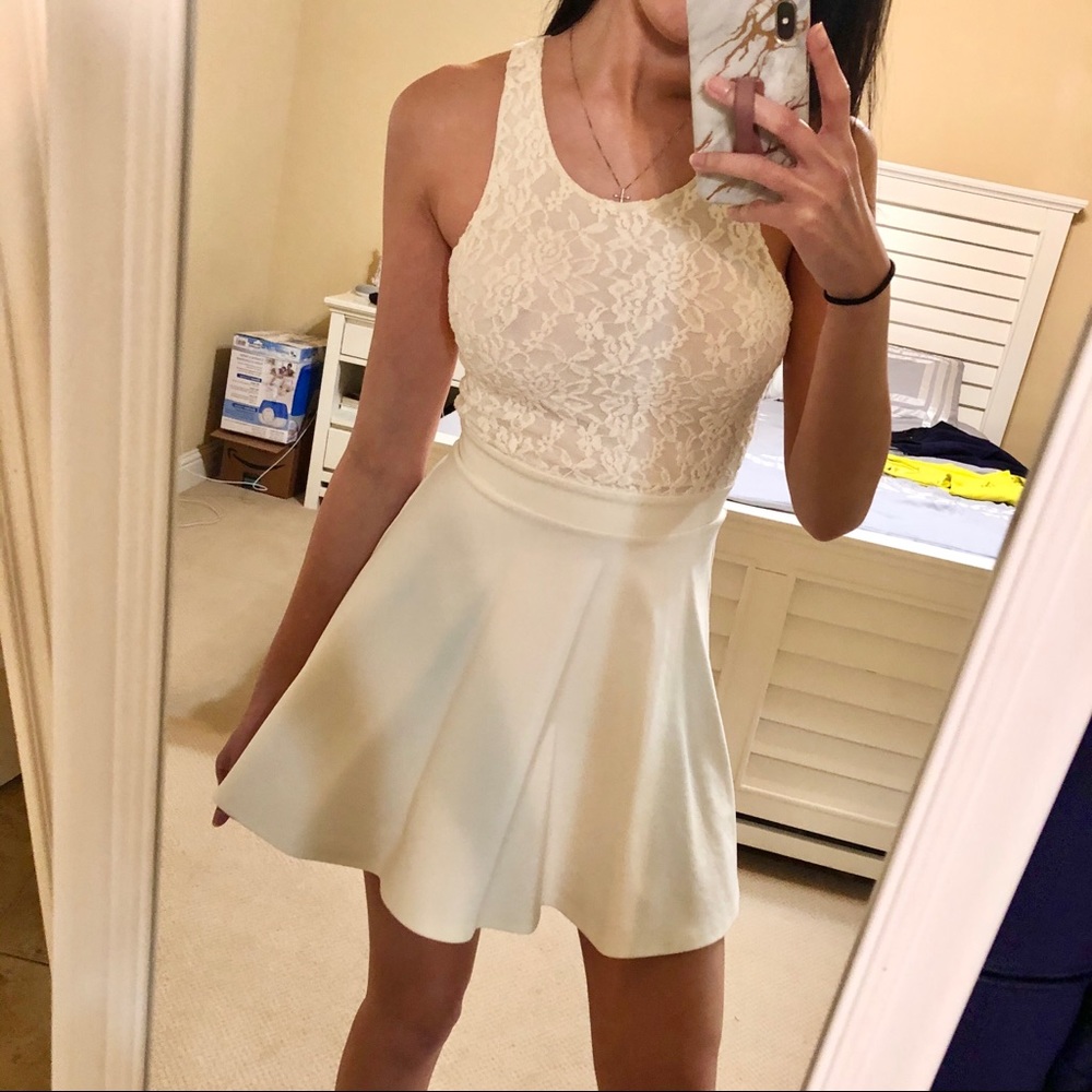 Urban Outfitters Ivory Lace Skater Dress